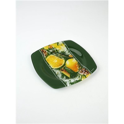 Тарелка плоская новогодняя «Апельсины», 20×20 см