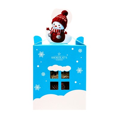 Сладкий новогодний подарок «Теремок со снеговиком», 110 г, МИКС