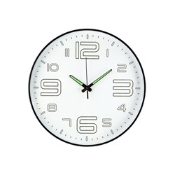 Часы настенные интерьерные «Классика», плавный ход, светящиеся, d=35 см