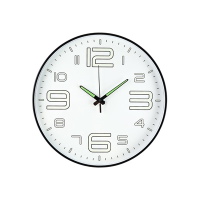 Часы настенные интерьерные «Классика», плавный ход, светящиеся, d=35 см