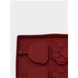 Форма для леденцов Доляна «Мишка», силикон, 25×10.5×1 см, 12 ячеек (3×3.3 см), с палочками, МИКС