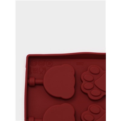 Форма для леденцов Доляна «Мишка», силикон, 25×10.5×1 см, 12 ячеек (3×3.3 см), с палочками, МИКС