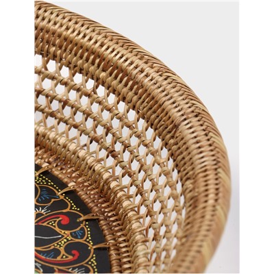 Корзина плетёная из ротанга «Цветы», 34×34×6 см, МИКС