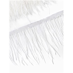Перья декоративные на ленте, белые, 10 м ± 0.5 м, шир 8-10 см