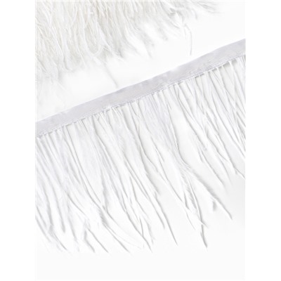 Перья декоративные на ленте, белые, 10 м ± 0.5 м, шир 8-10 см