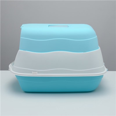 Туалет закрытый 2-в-1 со съёмным верхом 34×50×33 см, голубой