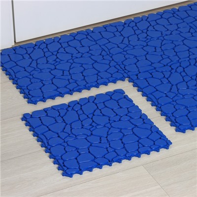 Напольное модульное покрытие AQUA STONE, 34×34 см, 6 шт в упаковке, синий