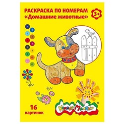 Раскраска по номерам А4 8л "Домашние животные" РНКМ16-ДЖ Каляка-Маляка