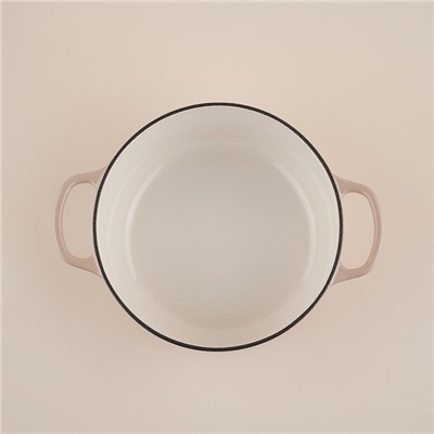 Кастрюля SL Home, 6 л, d=28 см, h=12.5 см, индукция, с эмалированным покрытием, чугун, бежевая