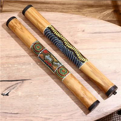 Сувенирный музыкальный инструмент «Посох дождя с голубыми узорами» 50×5×5 см МИКС