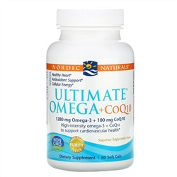 Nordic Naturals, Ultimate Omega + CoQ10, 1280 мг, 60 капсул