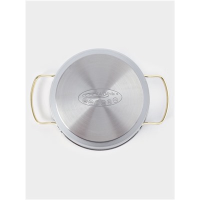 Кастрюля Катунь «ЭЛИС ГОЛД», 2.5 л, 18×11.5 см, стеклянная крышка, нержавеющая сталь, ручки золотистые