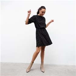Платье женское мини MINAKU: Green trend, чёрное, размер 44
