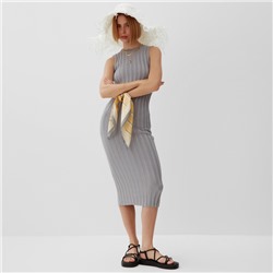 Платье вязаное миди женское MINAKU: Knitwear collection, серое, размер 48