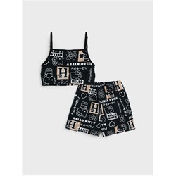 Комплект трикотажный для девочек: майка, шорты