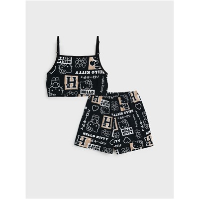 Комплект трикотажный для девочек: майка, шорты