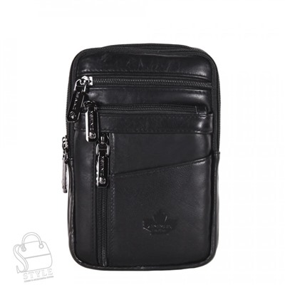 Сумка мужская кожаная кожаный 325015Z black  Zinimsk