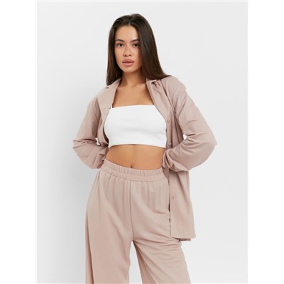 Костюм женский (рубашка, брюки, топ) KAFTAN Base, размер 44, цвет пудровый