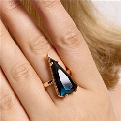 Кольцо 18 р бижутерия коллекция "Дубай", покрытие позолота, вставка: фианит, цвет: синий, арт.414.153-18