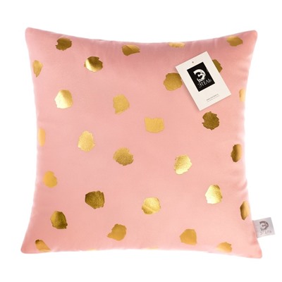 Подушка декоративная Этель «Горошек розовый», 40×40 см, велюр, 100% п/э