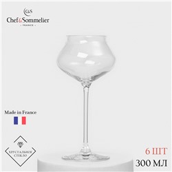 Бокалы для вина Chef&Sommelier MACARON, 300 мл, набор 6 шт., хрустальное стекло, прозрачные