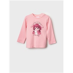 Джемпер детский трикотажный для девочек (футболка с длинными рукавами)