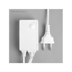 Гирлянда «Водопад» 2×1.5 м, IP44, прозрачная нить, 400 LED, свечение бело-синее, 8 режимов, 220 В