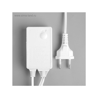 Гирлянда «Водопад» 2×1.5 м, IP44, прозрачная нить, 400 LED, свечение бело-синее, 8 режимов, 220 В