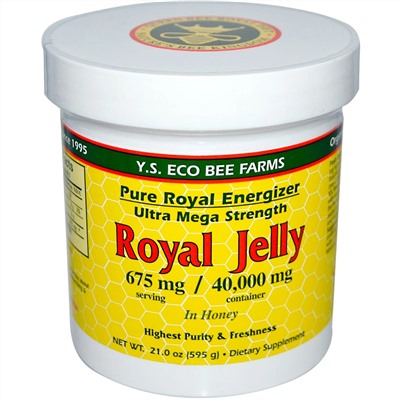 Y.S. Eco Bee Farms, Royal Jelly In Honey, 675 mg, 21.0 oz (595 g)