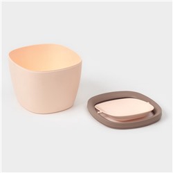 Мусорное ведро настольное Доляна «Сантор», пластик, 2.5 л, 16.5×16×12.5 см, бежевое