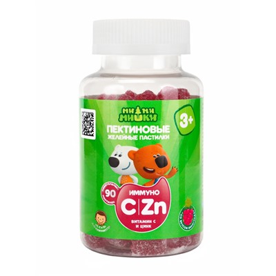 Витамины для детей «МИ-МИ-МИШКИ», c витамином С и цинком, вкус виноград 90 шт. по 2 г