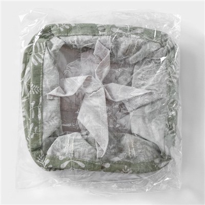Органайзер для хранения белья Доляна Leaves, 4 ячейки, 20×20×11 см, зелёный
