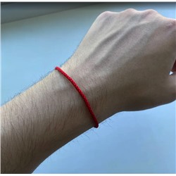 Браслет красный шнурок с элементами из родированного серебра 925 пробы Бр-01 цвет