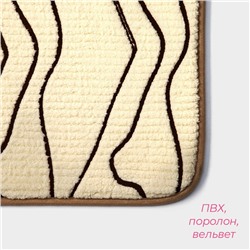 Коврики для ванной и туалета Доляна Lightning, 2 шт., 40×50 см, 50×80 см, бежевые