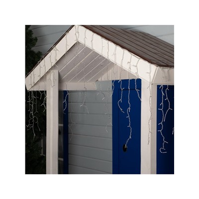 Гирлянда «Бахрома» 3×0.9 м, IP44, УМС, прозрачная нить, 232 LED, свечение жёлтое, 220 В