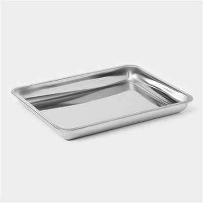Поднос, 44.5×35.5 см, толщина 1 мм, нержавеющая сталь, серебристый