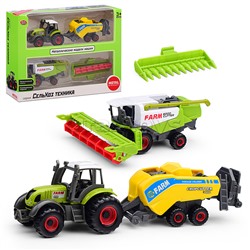 Трактор "Сельхозтехника" с прицепом (в ассортименте) в коробке