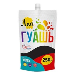 Гуашь 250 мл черная(black) 806 "Учись" Группа 1 дой-пак с штуцером LGD-250 Лео