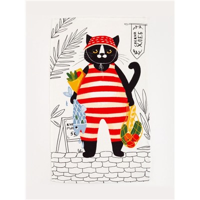 Набор кухонных полотенец «Доляна» Happiness, 35×60 см - 4 шт., 100% хлопок