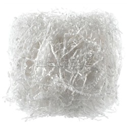 Наполнитель гофрированный бумажный для подарков 500 г, белая бумага, в пластиковом пакете