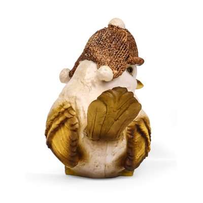 Фигурка полистоун «Воробей в шапке», 14×9×14 см