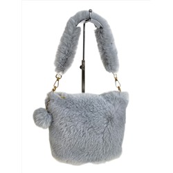 Женская сумка из искусственного меха, цвет светло серый