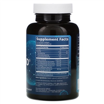 MRM, Nutrition, Smart Blend Healthy Fats, 120 Softgels