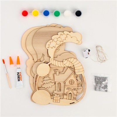 Роспись по дереву «Новый год! Ночник снеговик», набор для творчества