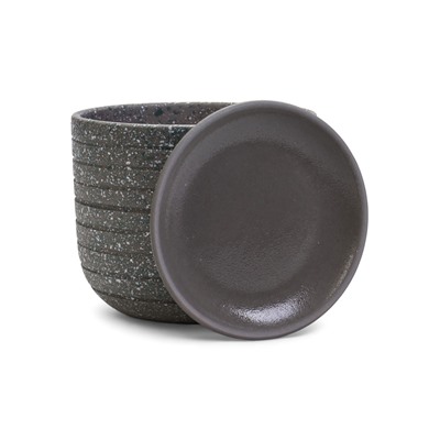 Горшок для цветов «Пряности», 1.6 л, d=15.5 см, h=12.5 см, керамический, с поддоном, серый