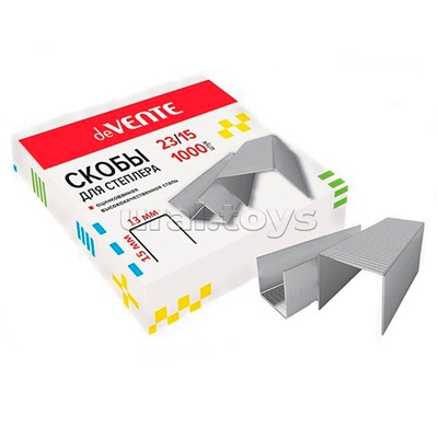 Скобы для степлера 23/15 1000 шт в картонной коробке, оцинкованные