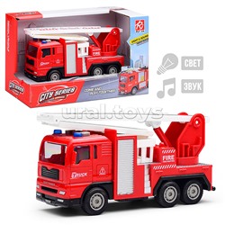 Машина "Пожарная" с лестницей (свет, звук) в коробке