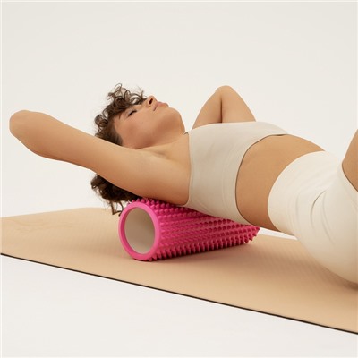 Ролик массажный Sangh, 33×12 см, цвет светло-розовый