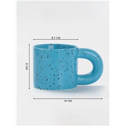 Кружка Доляна «Сплэш», 350 мл, 14×8.7×8 см, фарфор, синяя
