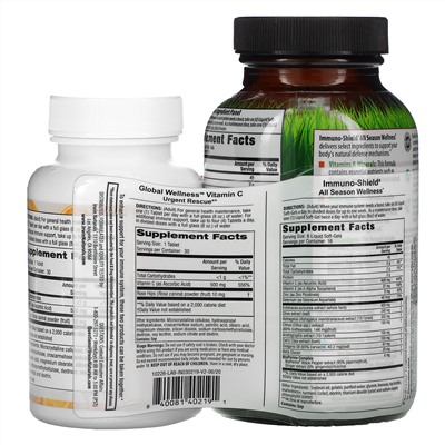Irwin Naturals, Immuno-Shield, All Season Wellness, 100 Liquid Soft-Gels + Vitamin C, 500 mg, 30 Capsules